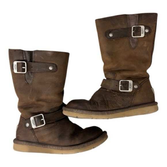 UGG Australia Boots Womens 6 Kensington Mid Shearling Winter Boot 5678 Brown - Picture 5 of 9